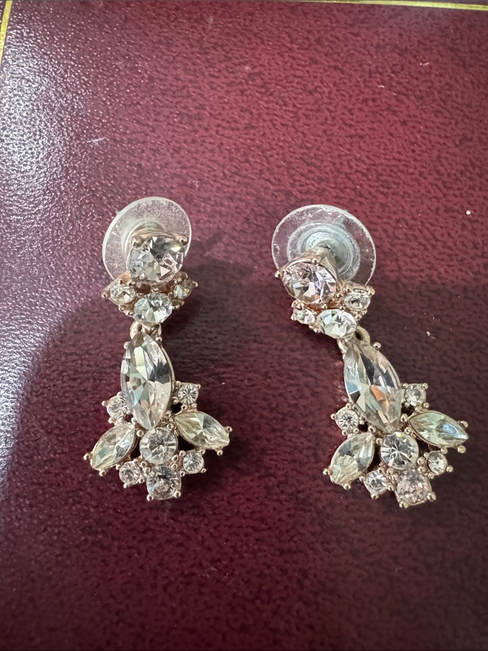 GIVENCHY rosegold pink rose stones Earrings Crystal